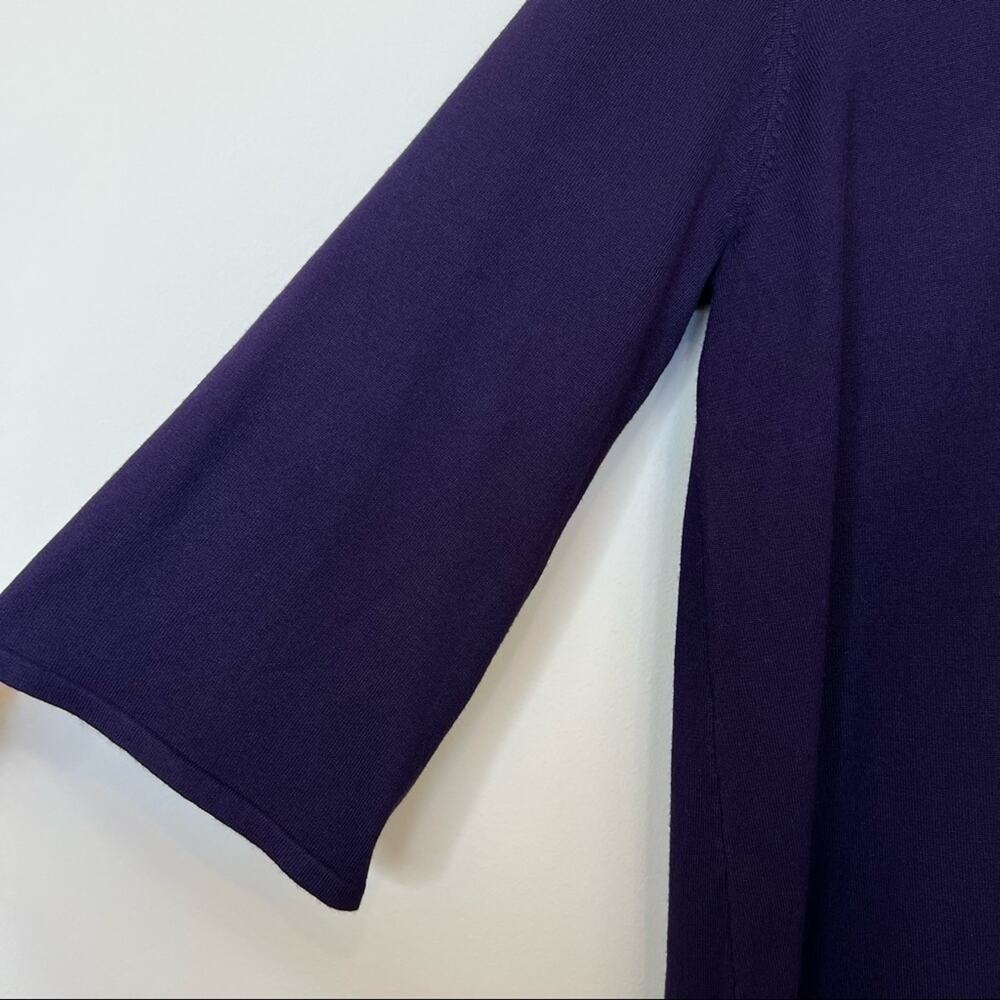 Style & Co purple cowl neck rib knit long sleeve shift sweater dress large NEW - Picture 5 of 8